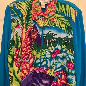 Diane Gilman Silk Jungle Print Blouse